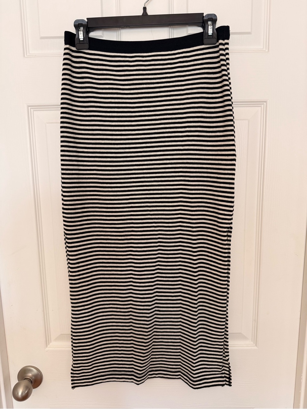 GAP Black and White Striped Maxi Skirt
